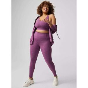 Torrid Active Purple Space Dye Strappy Sports Bra & Leggings Set Plus Sz 1 (1X)